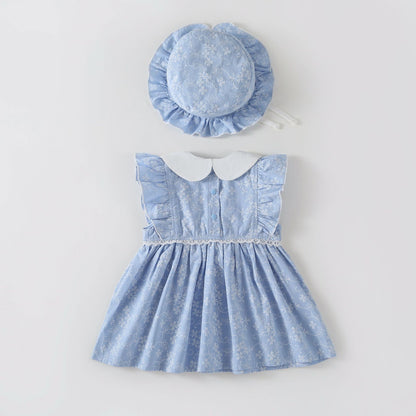 Abitino Elegante Bambina con Cappello Coordinato