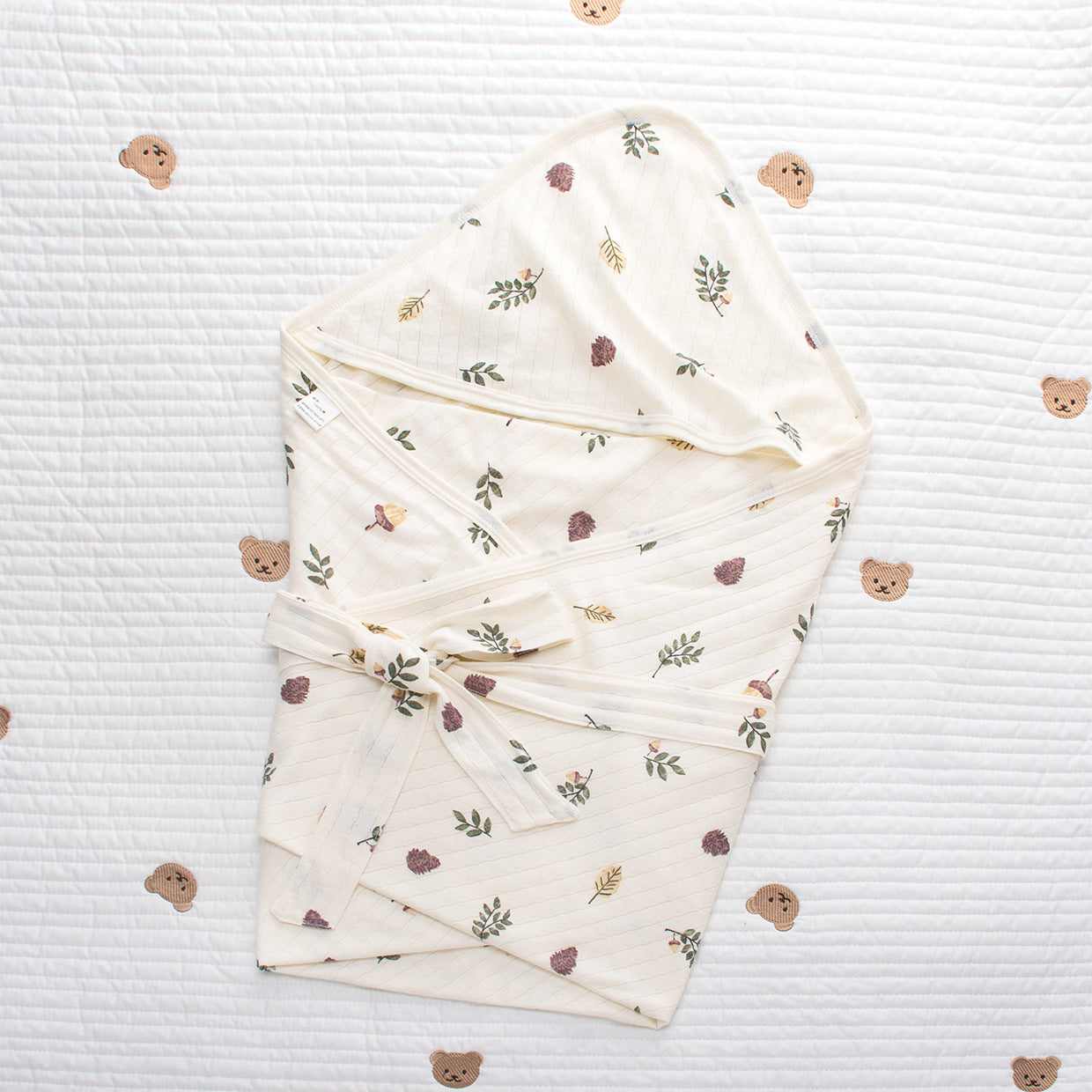 Sacco Nanna Estiva avvolgente neonato con cappuccio –"Foresta"