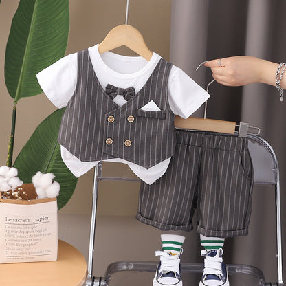 Set Elegante Bambino - Completo con Gilet, Papillon e Pantaloncini