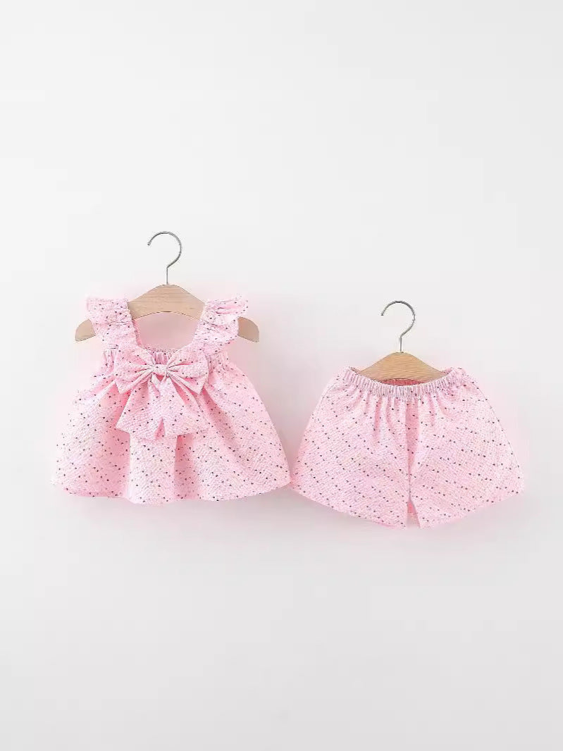 Completo Estivo Bimba Top e Shorts con Fiocco
