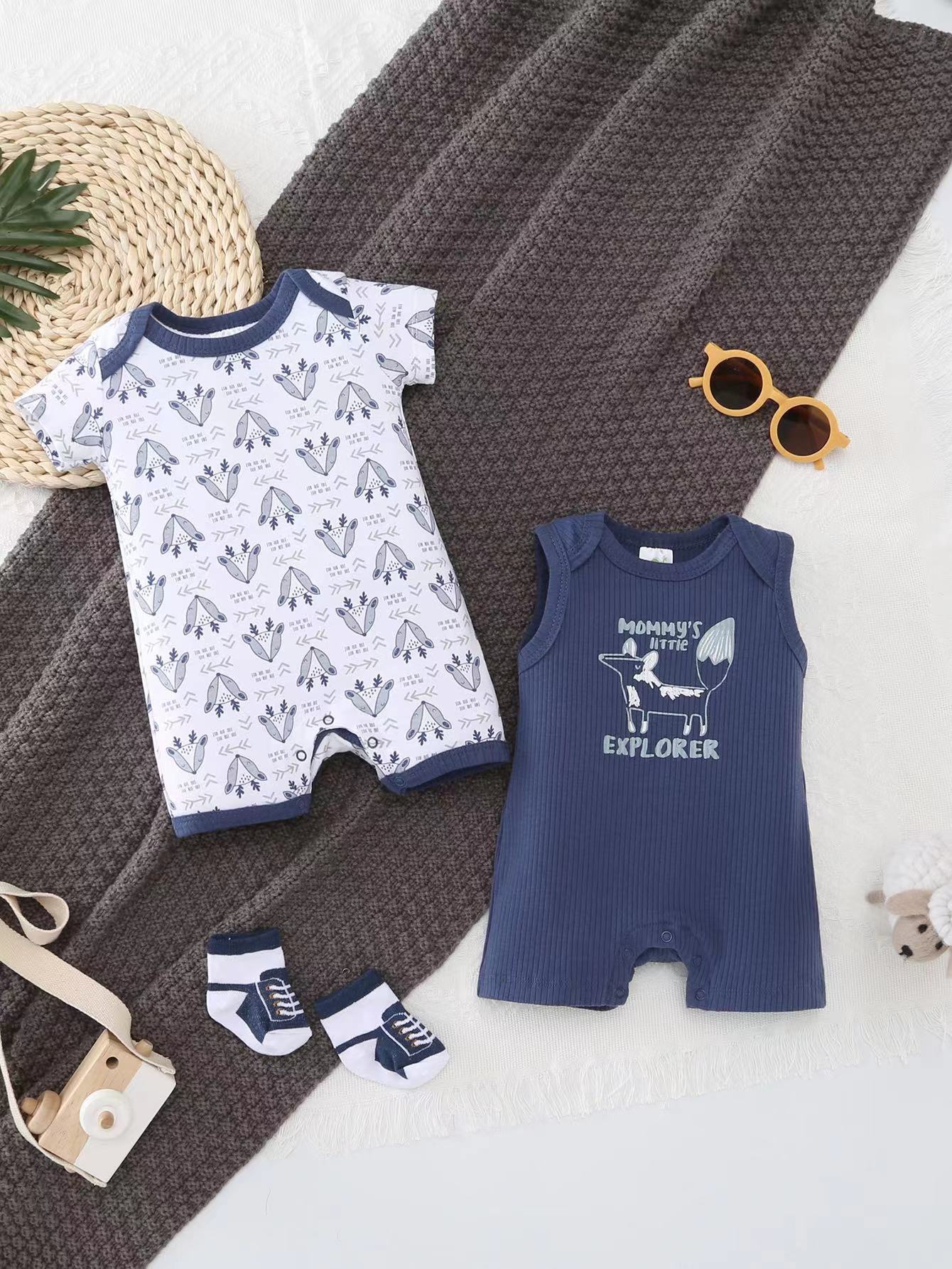 Set 3 Pezzi per Neonato  Body, Pagliaccetto e Calzini