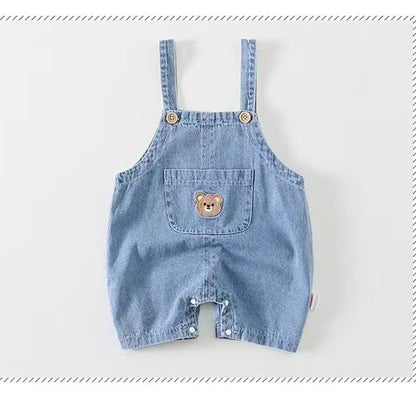 Completo Baby 2 Pezzi in Denim con Maglietta Bianca