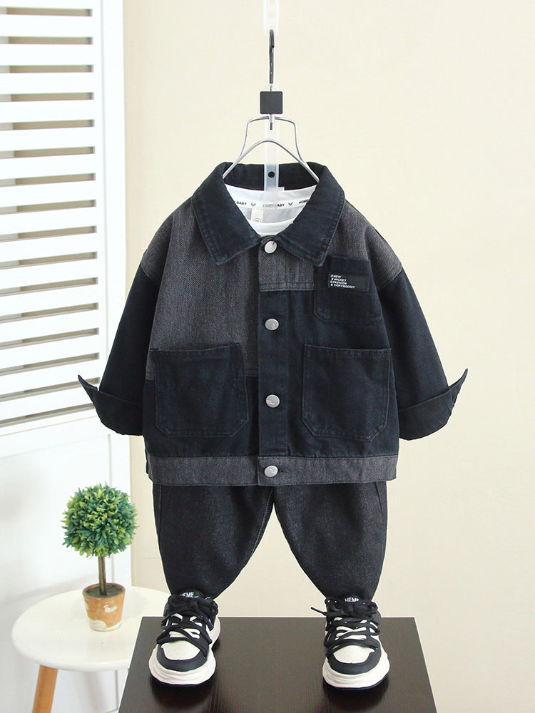 Giacca Denim Bambino – Stile Casual Bicolor