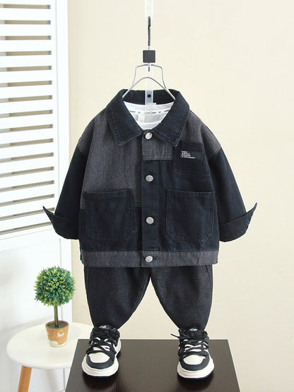 Giacca Denim Bambino – Stile Casual Bicolor