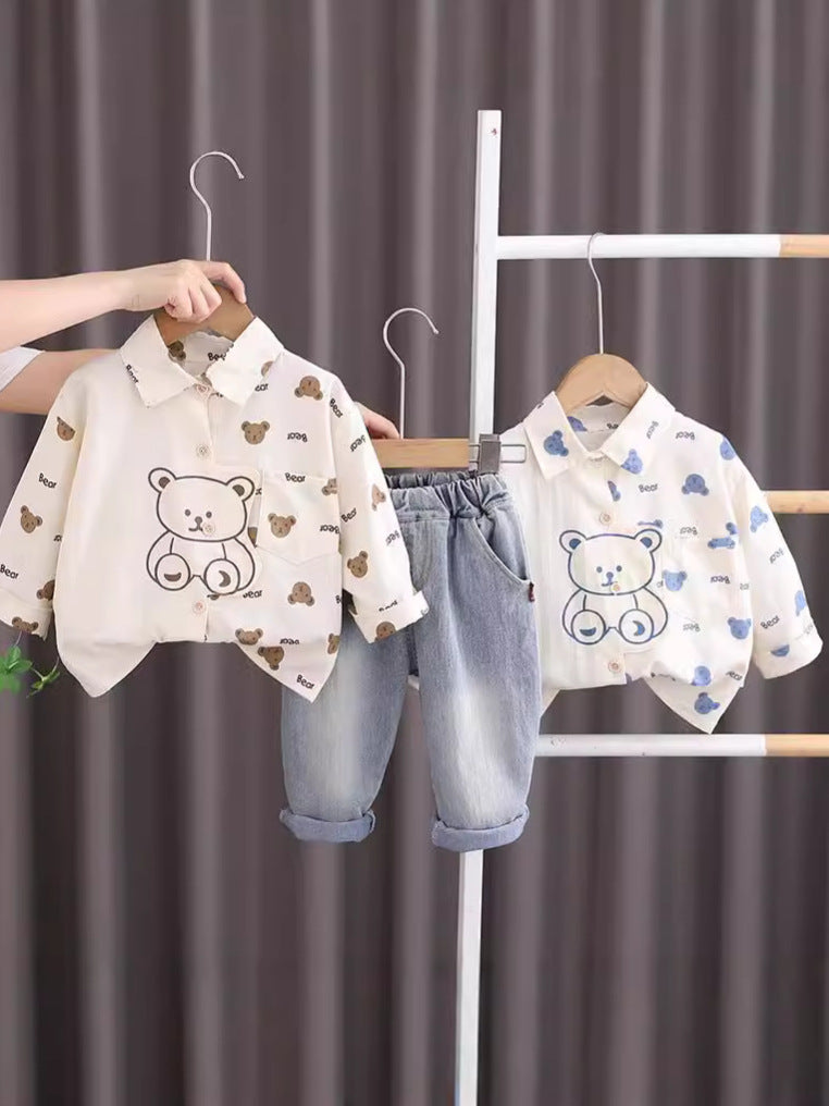 Completo Bambino - Camicia con Orsetti e Jeans