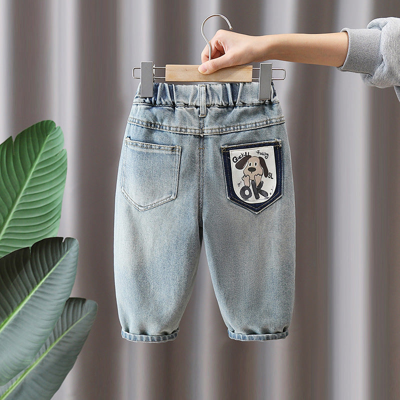 Jeans Bambino con Tasca Ricamata – Denim Casual