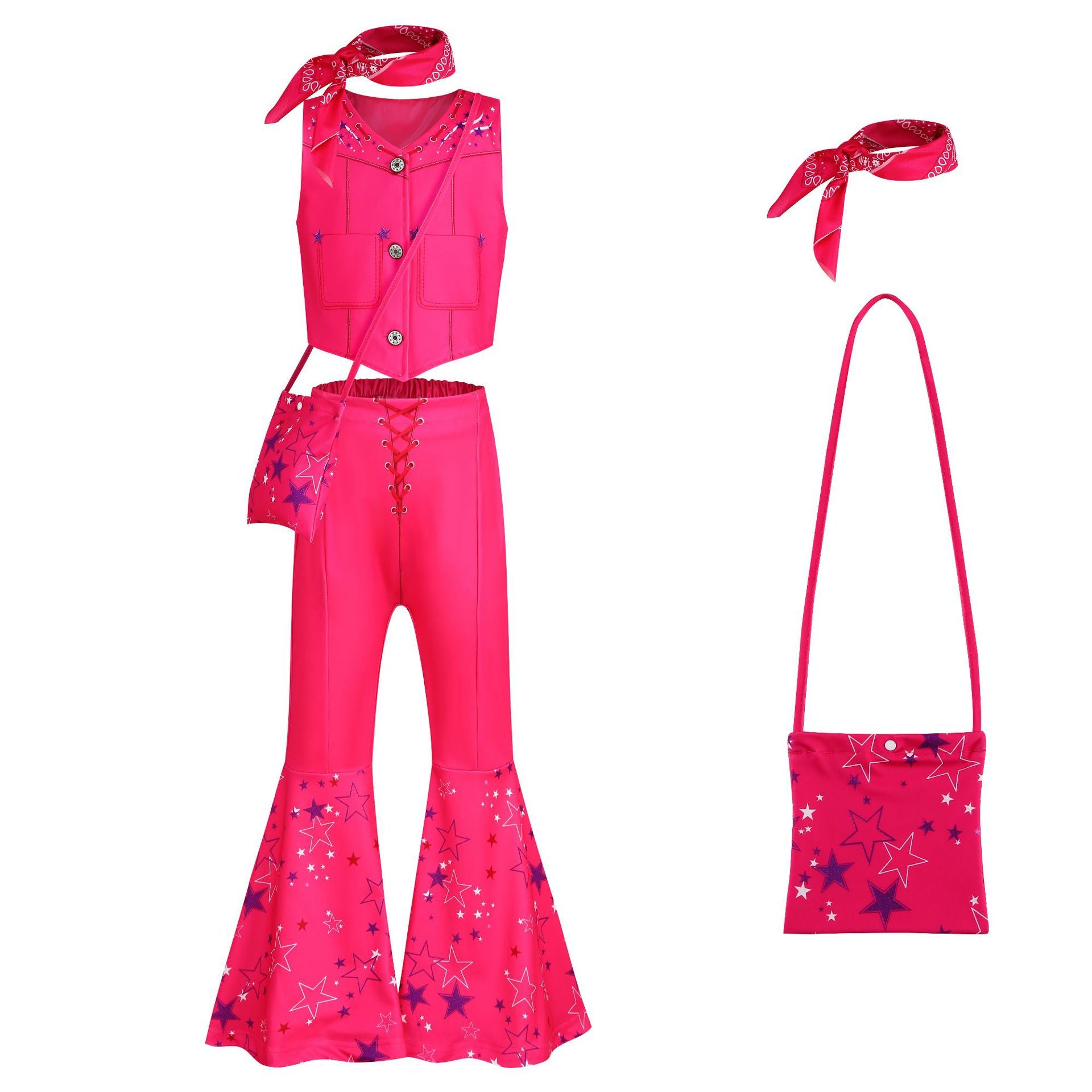 Costume Western Barbie Rosa con Accessori Completi