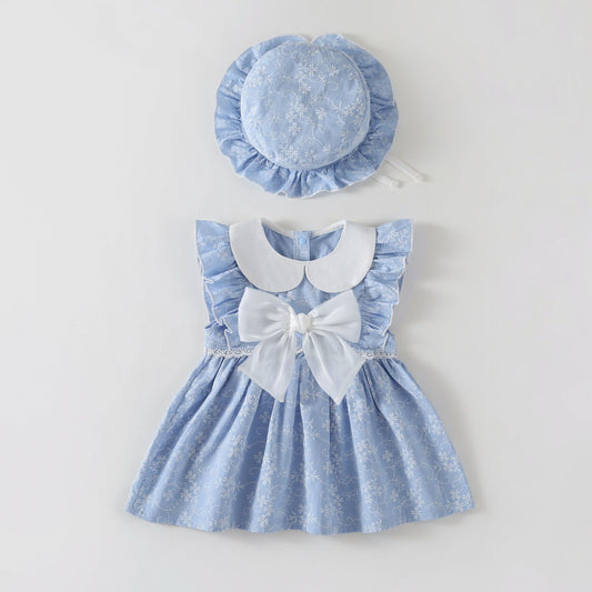 Abitino Elegante Bambina con Cappello Coordinato