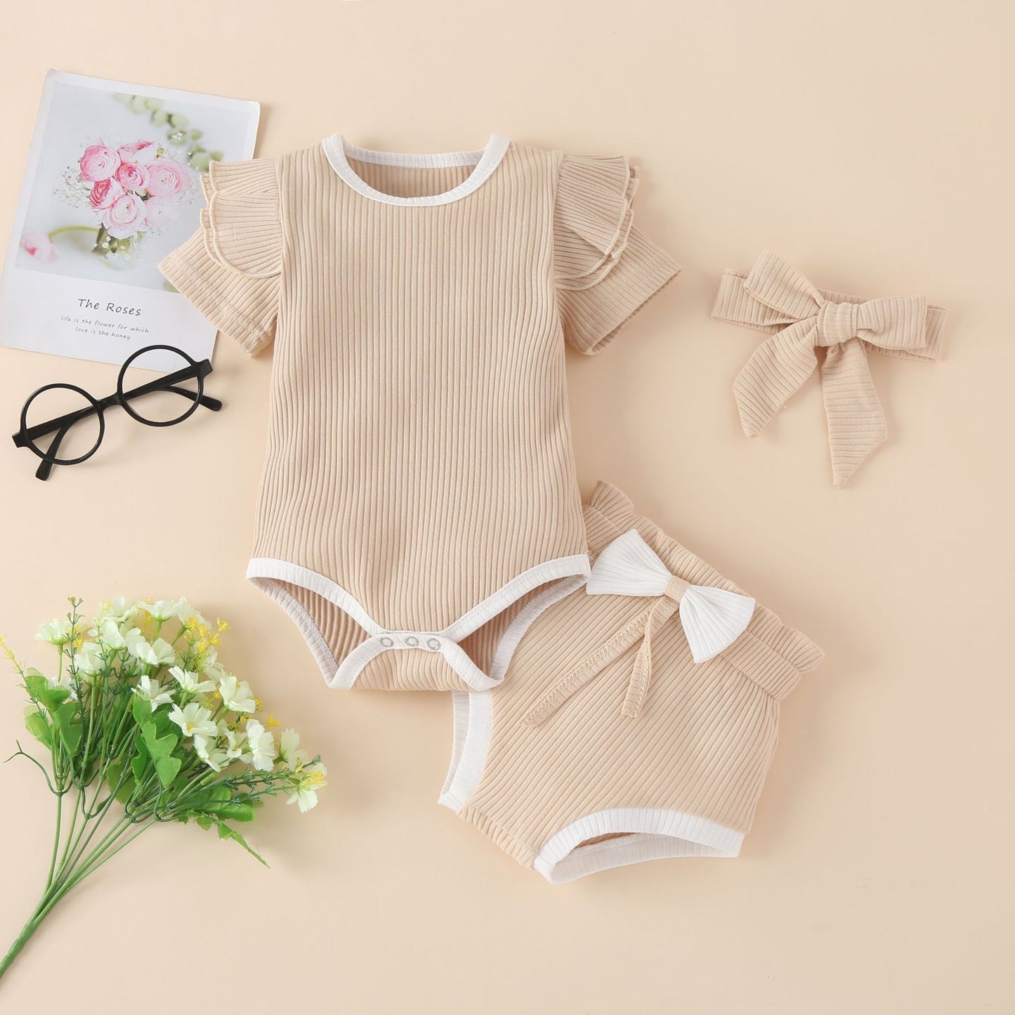 Set Body a Maniche Corte per Bambine con Fasce Coordinate - Colori Vivaci