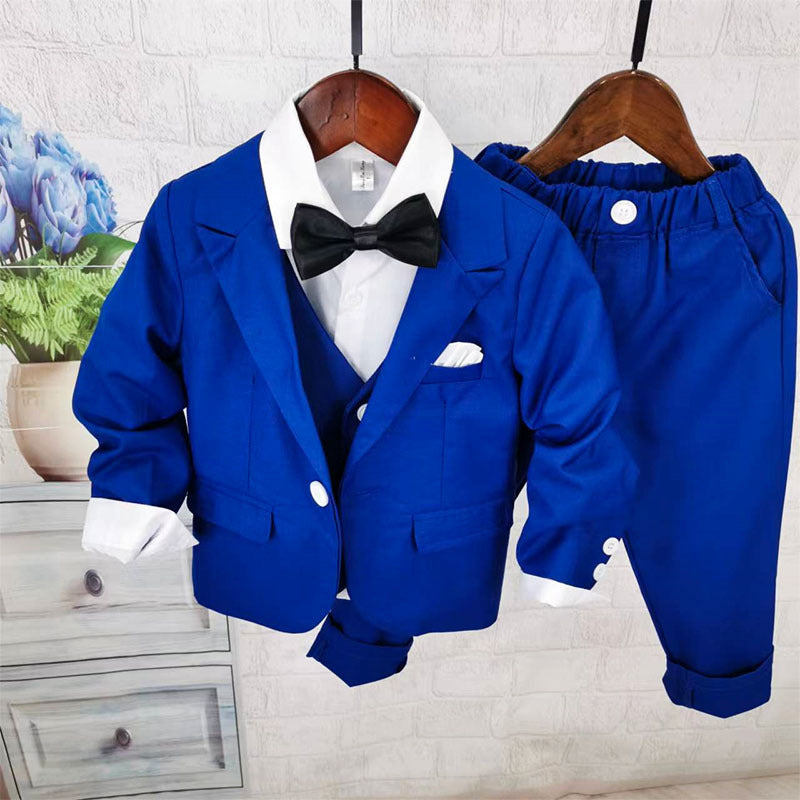 Completo da Cerimonia Bimbo 5 Pezzi – Blu Royal con Papillon Nero