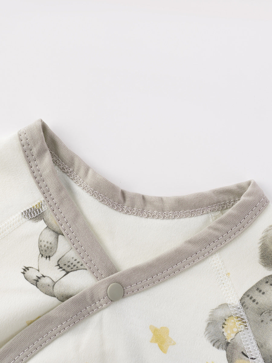 Body Neonato Incrociato a Maniche Lunghe con Stampa Koala