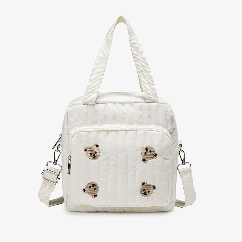 Borsa Multifunzione Trapuntata con Orsetti Ricamati