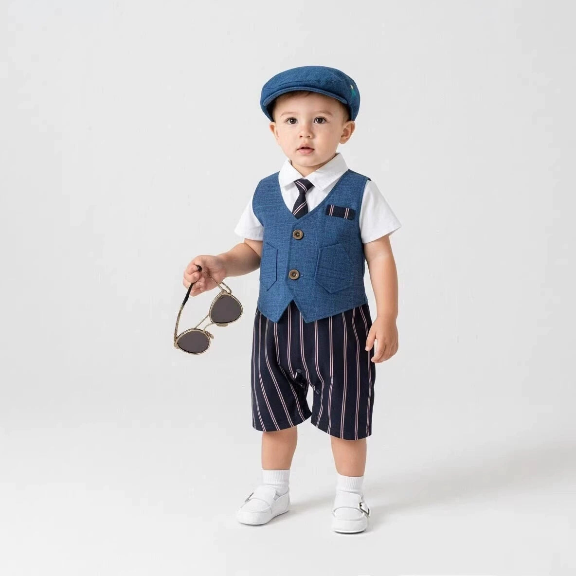 Set Completo elegante Estivo  neonato 4 pezzi