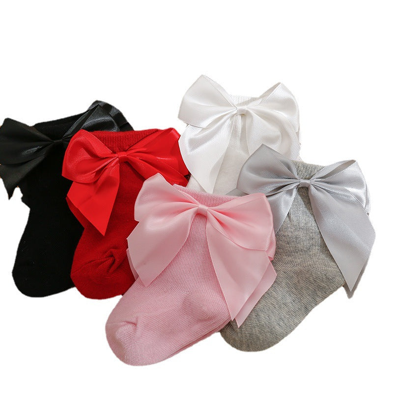 Calzini Eleganti per Bambina con Fiocco in Raso