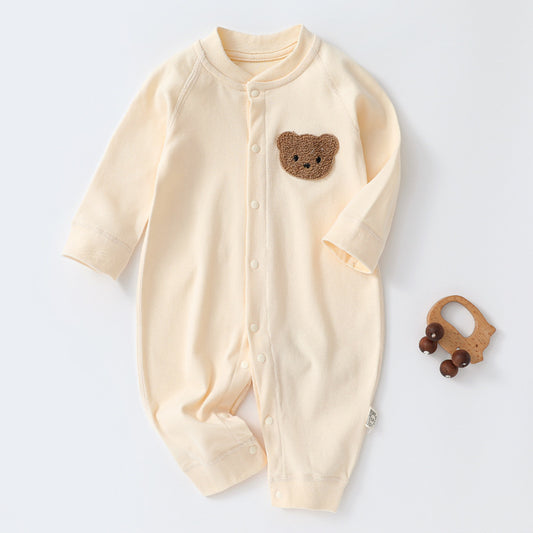 Tutina neonato panna con ricamo orsetto