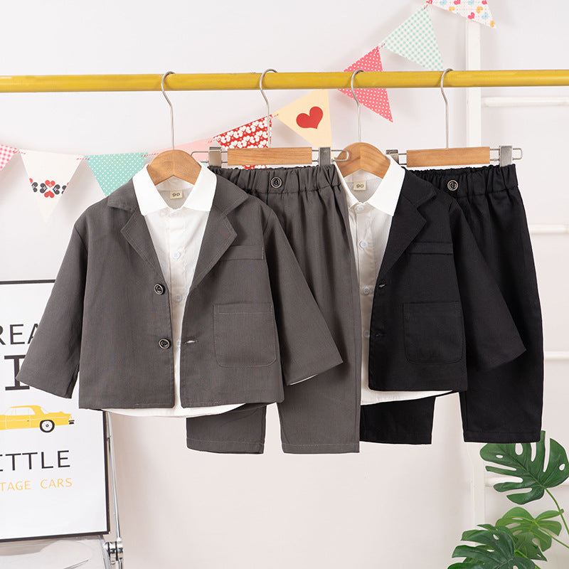 Completo Elegante Bambino Giacca + Camicia + Pantaloncini