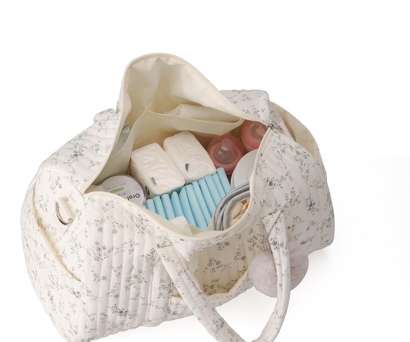 Borsone trapuntato floreale