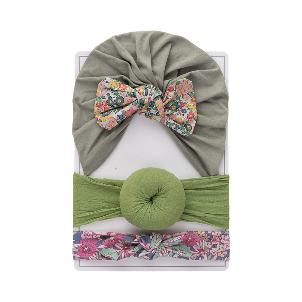 Set Turbanti Neonata con Fiocco – Vari Colori