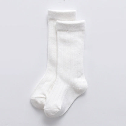 Calze lunghe in cotone a coste per bambini – Set colorato