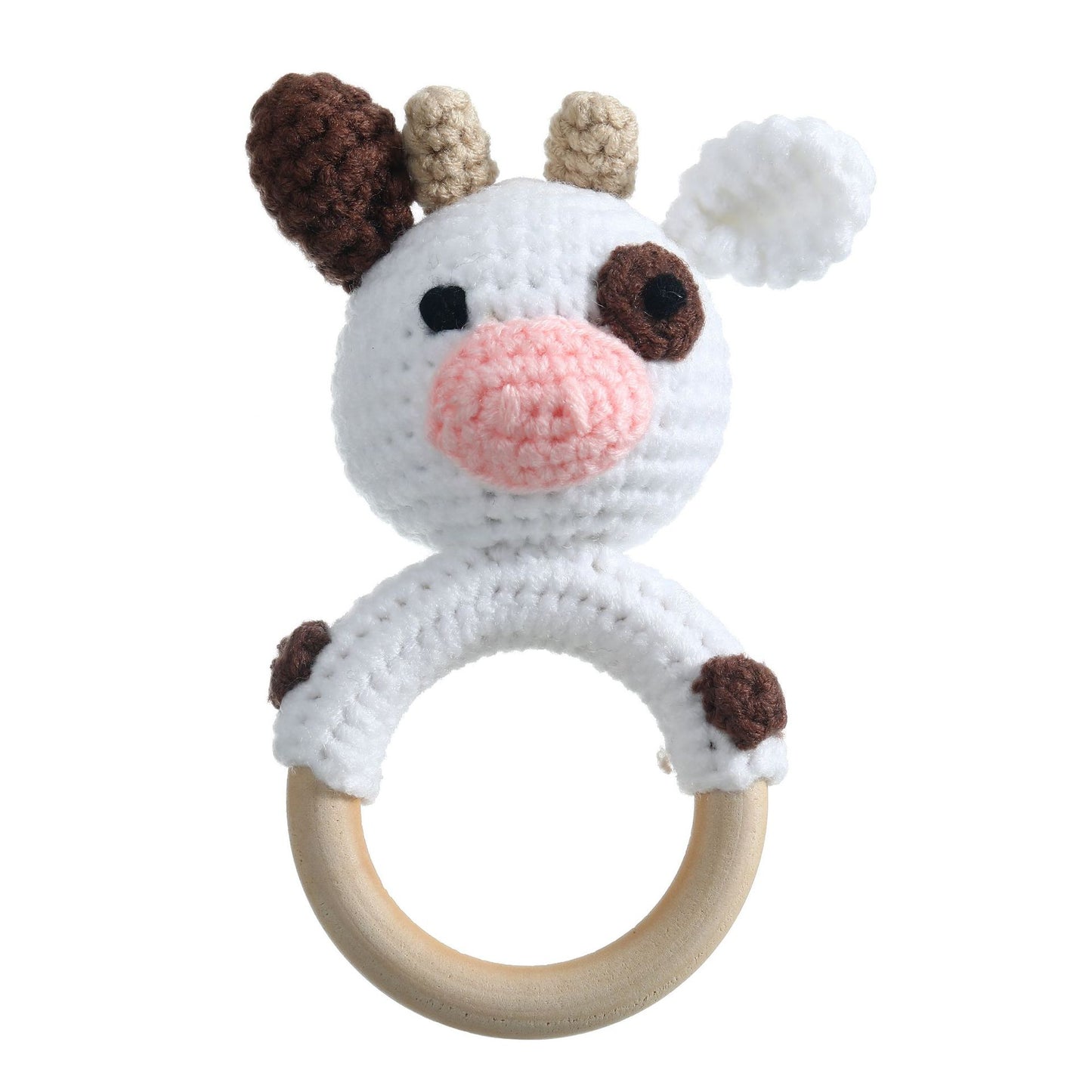 Sonaglio uncinetto in legno naturale – Animali baby