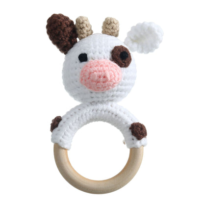 Sonaglio uncinetto in legno naturale – Animali baby