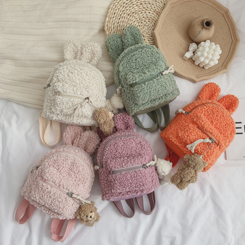 Zainetto Teddy con Orecchie Bunny e Peluche Portachiavi
