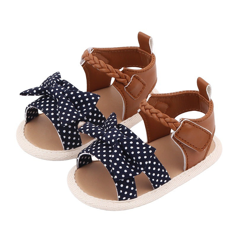 Sandali Estivi per Neonata con Fiocchi neri