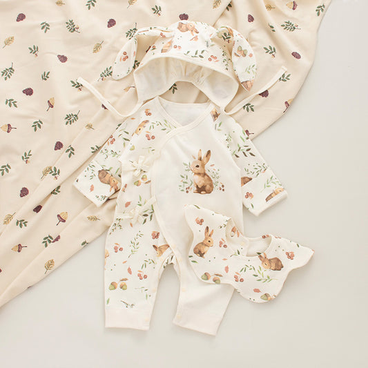 Coordinato Set  Neonata/ Bimba  3 pezzi – Coniglietti nel bosco