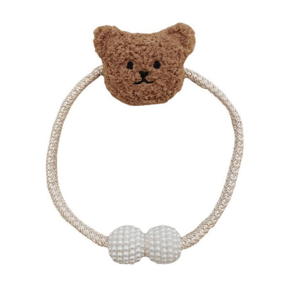 Ferma Tende Orsetto in Peluche con Cordoncino e Perle Decorative