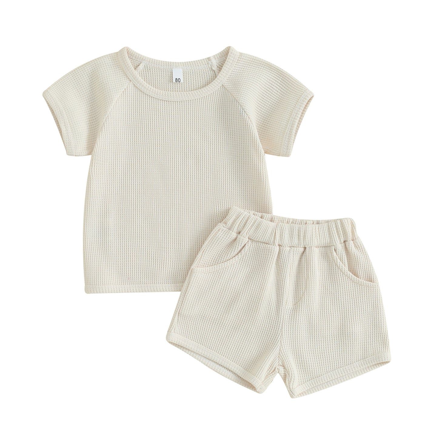 Completo Bambino Estivo in Tessuto Waffle - T-Shirt e Shorts