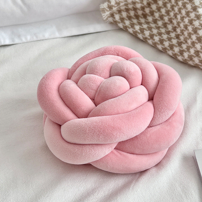 Cuscino Rosa intrecciato – Decorativo e Morbido