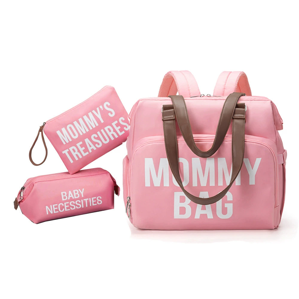 Borsa Fasciatoio Mommy Bag 3 Pezzi – Zaino Multifunzionale con Pochette e Beauty Case