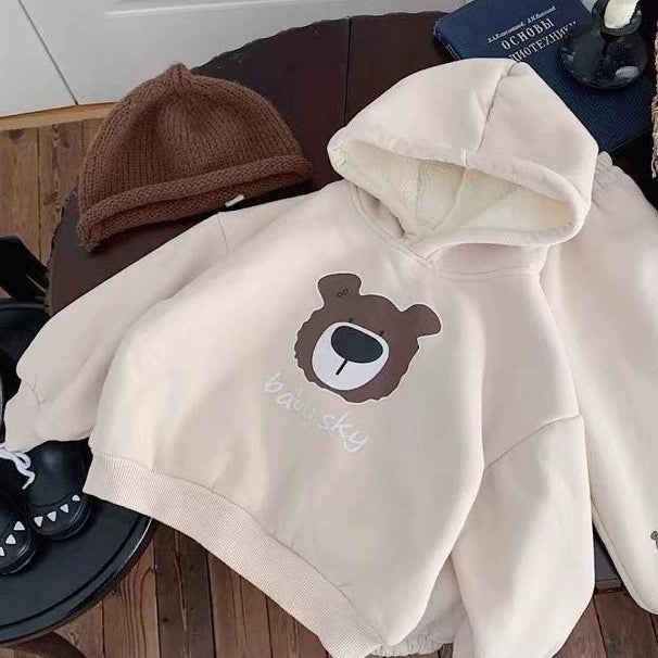 Completo Invernale Bimbo "Baby Sky" con Orsetto – Felpa e Pantalone Caldo