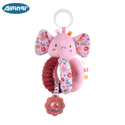 Giostrina Sonaglino Peluche – Coniglietto o Elefantino Rosa con Anello e Sonagli