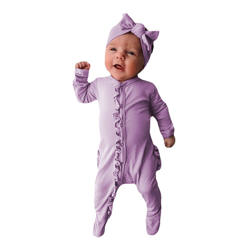 Pagliaccetto Neonata / Bimba con Volant e Fascia Coordinata