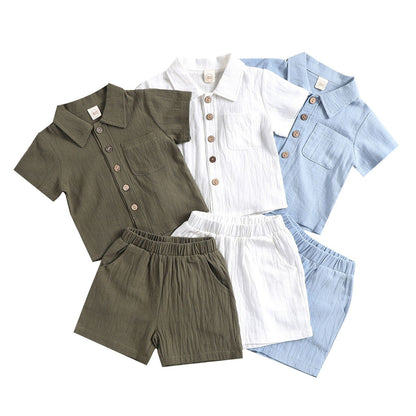 Set Estivo Bambini in Cotone Traspirante - Completo Camicia e Pantaloncini