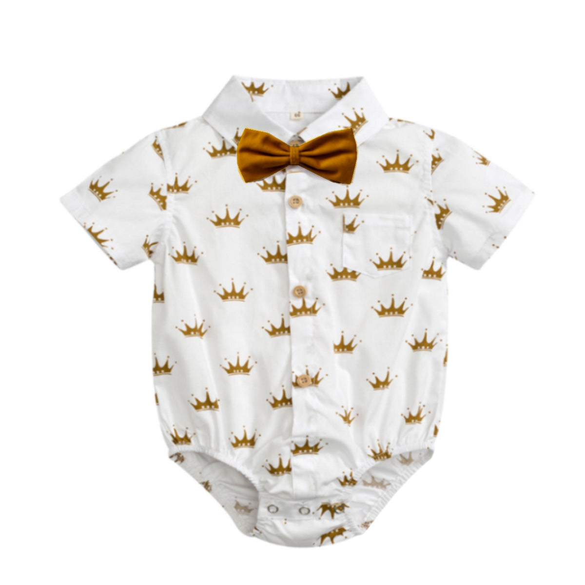 Completo Elegante Neonato 3 Pezzi  Body Camicia, Pantaloni con Bretelle e Cappellino