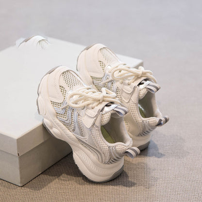 Sneakers Bambino Bianche con Rete Traspirante