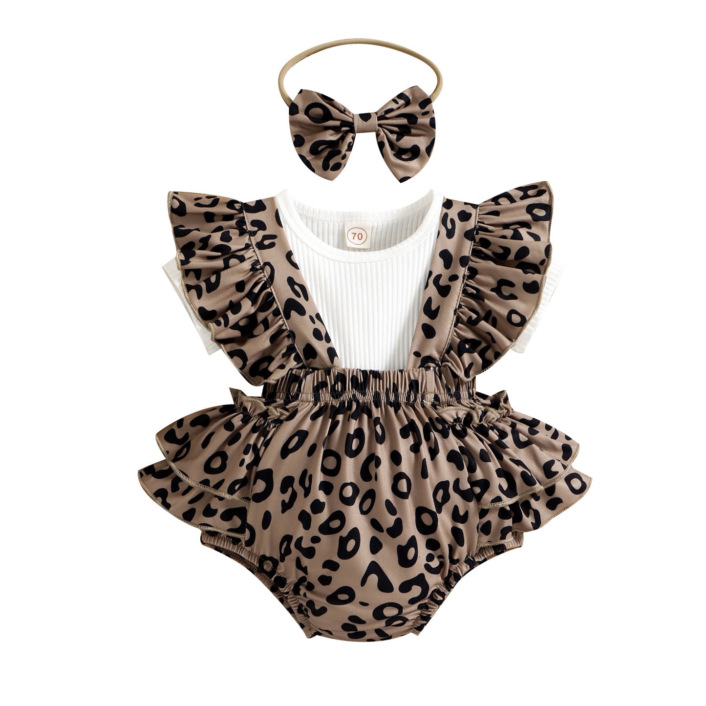 Set Body e Fascia Bambina - Stampa Leopardata con Volant