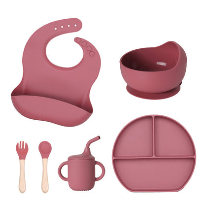 Set pappa in silicone 6 pezzi con piatto diviso – Antiscivolo, BPA Free