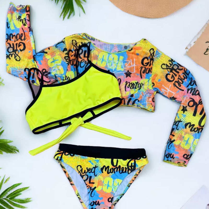 Set Bikini Bambina fluo