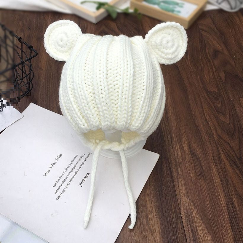 Cappellino Neonato/a Neutro Invernale a Maglia con Orecchie – Disponibile in Vari Colori
