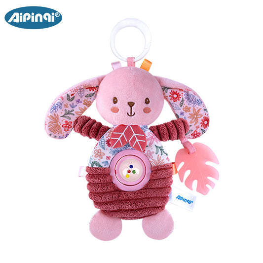 Giocattolo Sonaglino con Peluche – Coniglietto o Elefantino Rosa con Massaggiagengive
