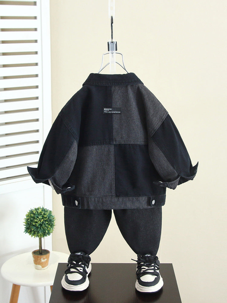 Giacca Denim Bambino – Stile Casual Bicolor