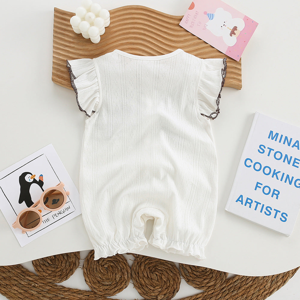 Pagliaccetto Elegante per Neonata con Fiocco a Contrasto