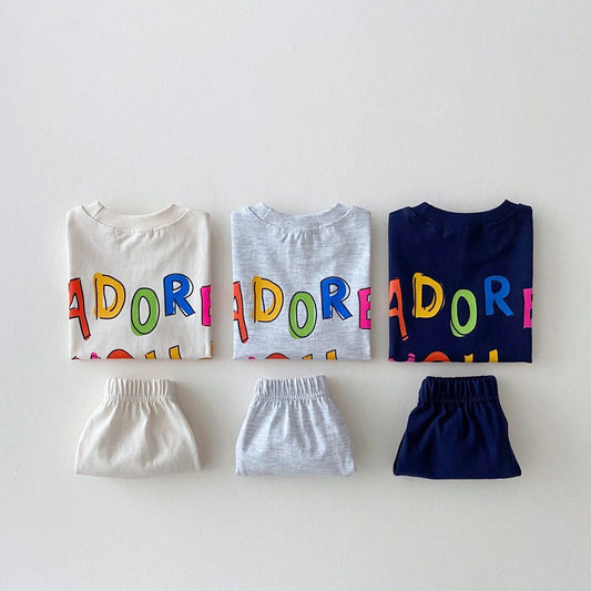 Coordinato estivo “Adore You” in cotone   2 pezzi