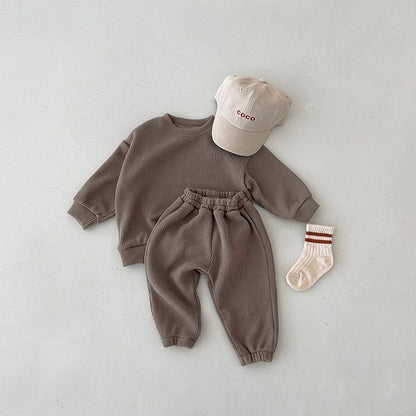 Set Completo Bambino in Cotone a Costine – Maglia + Pantaloni, Colori Pastello
