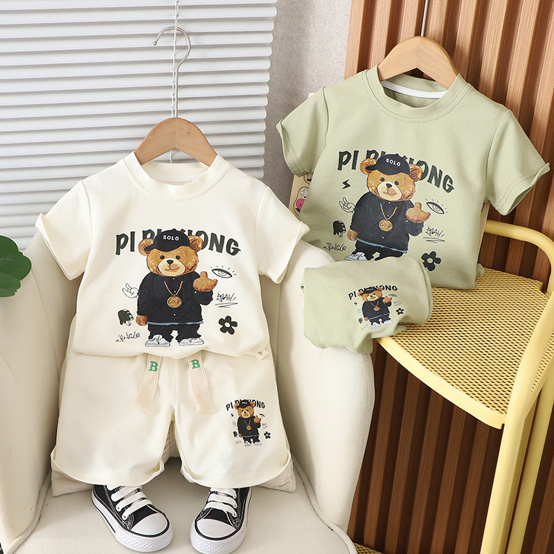 Set Estivo Bambino - Completo con T-Shirt Stampata e Pantaloncini Casual