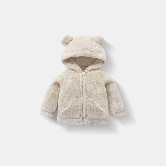 Giacca Invernale Bimbo/Bimba "Teddy Hood" – Morbida Pelliccia con Orecchie