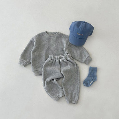Set Completo Bambino in Cotone a Costine – Maglia + Pantaloni, Colori Pastello